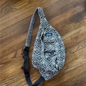 Kavu Black & White Geometric Sling Belt Bag